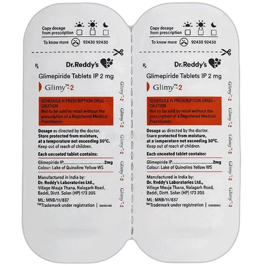 glimy 2mg tablet 15's